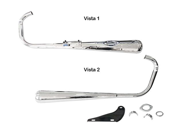 TUBO DE ESCAPE CON SOPORTE Y BRIDA CG125