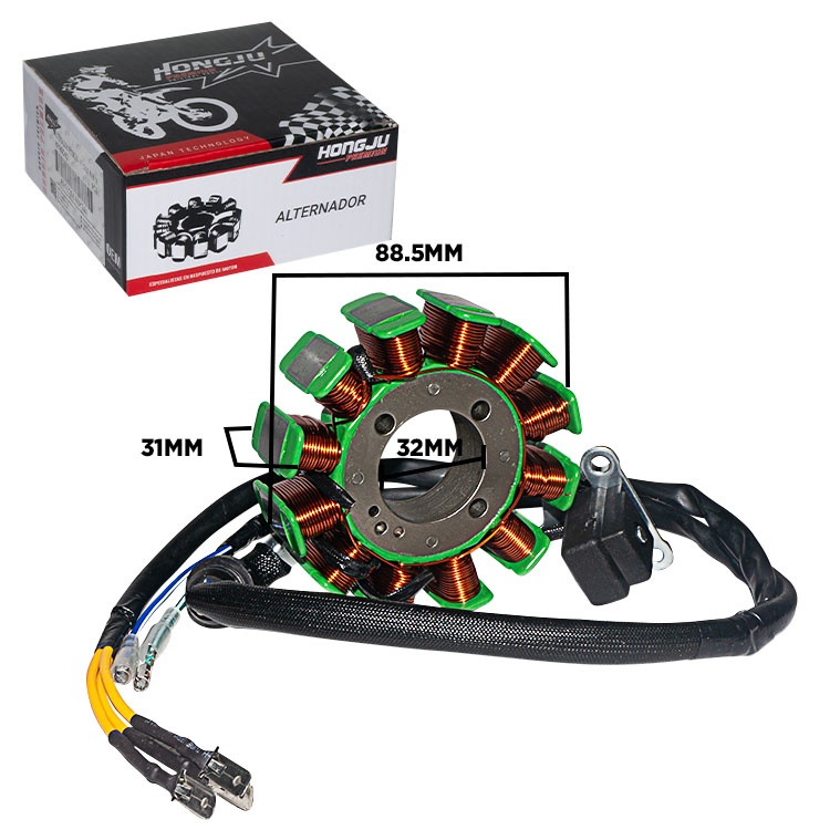 ALTERNADOR PREMIUN CARGUERO 200W 12P 18/88.5MM