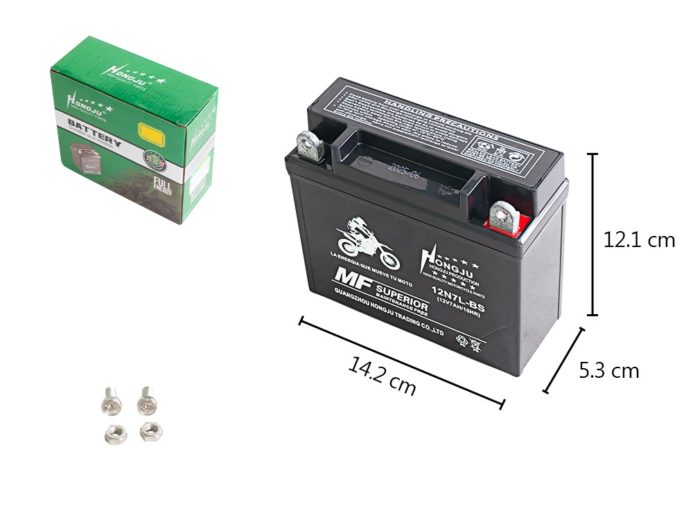 BATERIA SECA NEGRA 12N7L-BS/12N7A-BS