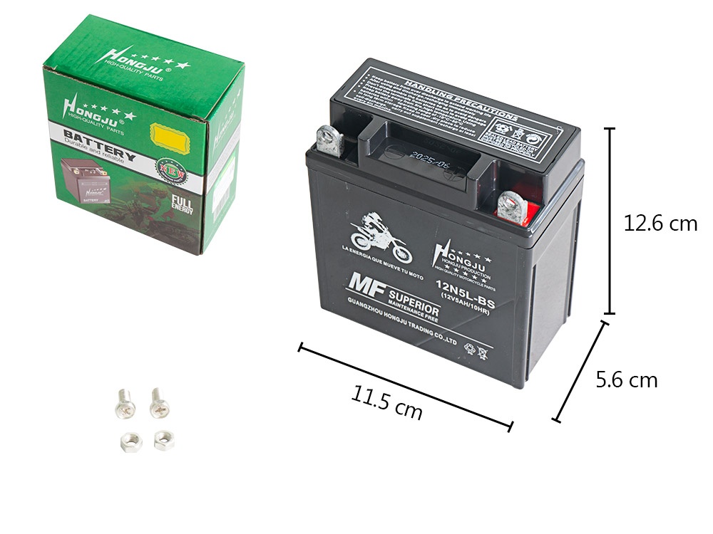 BATERIA SECA NEGRA 12N5L-BS