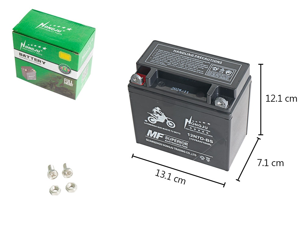 BATERIA SECA NEGRA 12N7D-BS/12N7B-BS