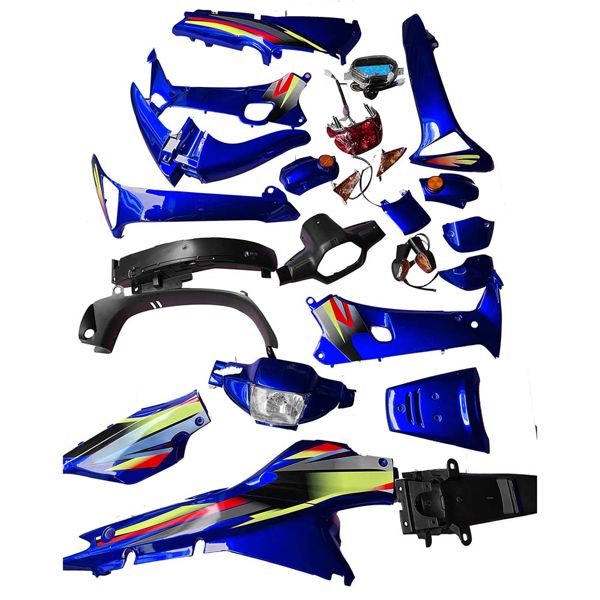 KIT PLASTICO CON FARO  AZUL ZAPATA WAVE-110