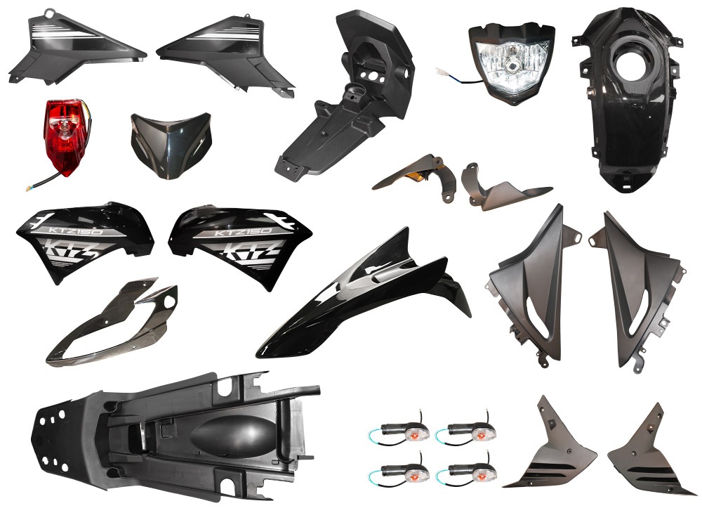 KIT PLASTICO XTZ150 (KTZ150) C/FAROS NEGRO - 2024