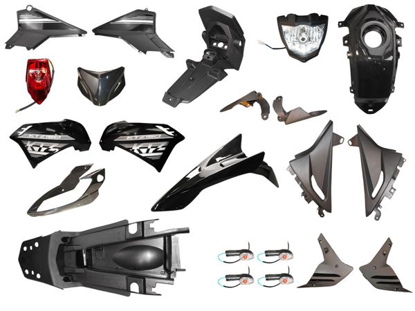 KIT PLASTICO XTZ150 (KTZ150) C/FAROS NEGRO - 2024
